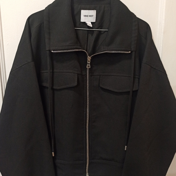 Nine West Women's Dull Black Soft Utility Crop Jacket - Sizes S - Picture 2 of 16